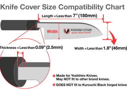 Yoshihiro Lacquered Magnolia Wooden Blade Protector Saya Cover for Santoku