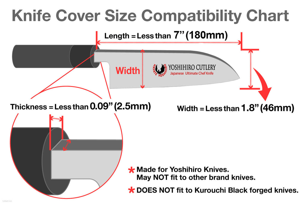 Yoshihiro Natural Magnolia Wood Saya Cover Blade Protector for Santoku