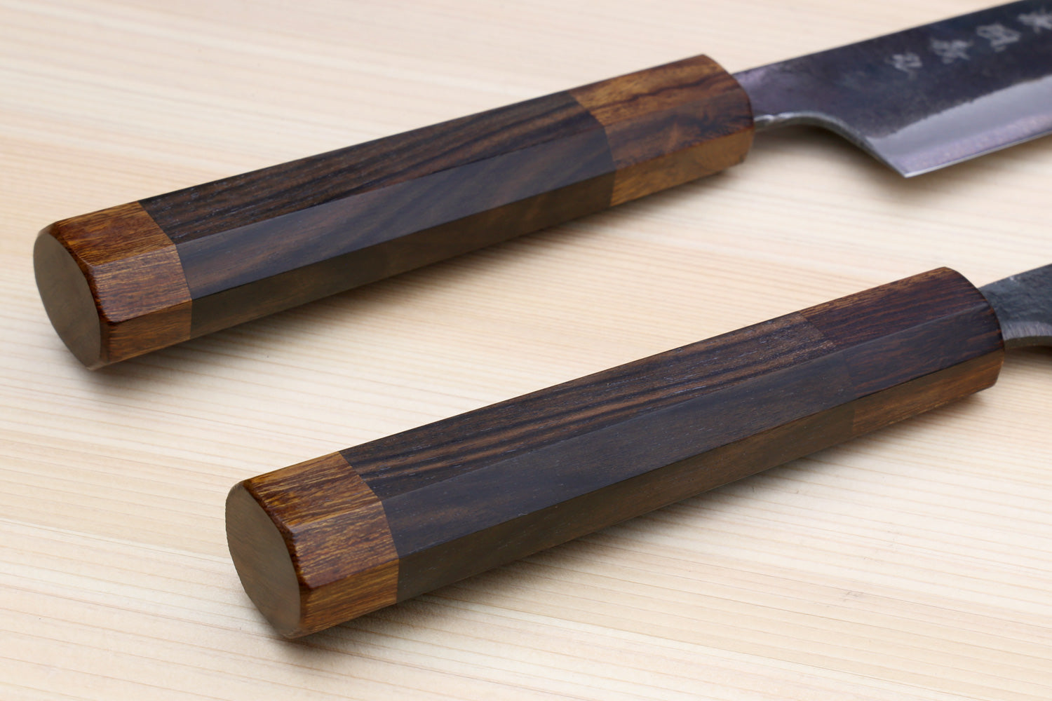 Yoshihiro Aogami Super Blue High Carbon Steel Kurouchi Petty Kiritsuke Utility Knife Ebony Handle
