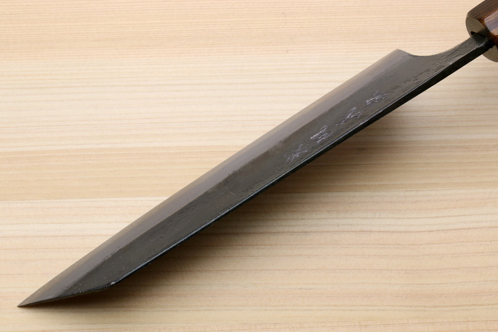 Yoshihiro Aogami Super Blue High Carbon Steel Kurouchi Petty Kiritsuke Utility Knife Ebony Handle