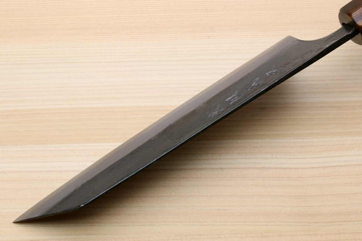 Yoshihiro Aogami Super Blue High Carbon Steel Kurouchi Petty Kiritsuke Utility Knife Ebony Handle