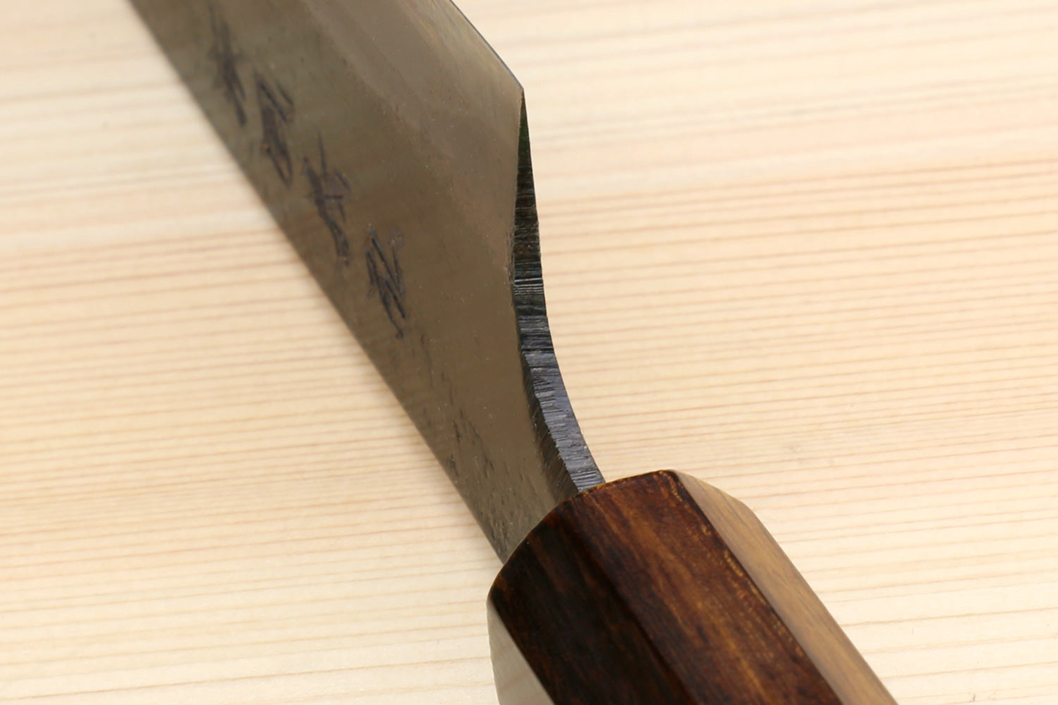 Yoshihiro Aogami Super Blue High Carbon Steel Kurouchi Petty Kiritsuke Utility Knife Ebony Handle