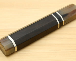 Yoshihiro Triple Ring Ebony Handle with Water Buffalo Horn Bolster for Kiritsuke Chef Knife