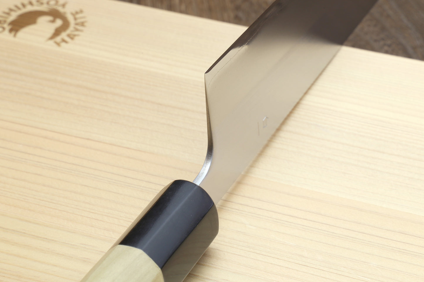 Yoshihiro White Steel #1 Stainless Clad Kiritsuke Chefs Knife with Magnolia Wood Handle