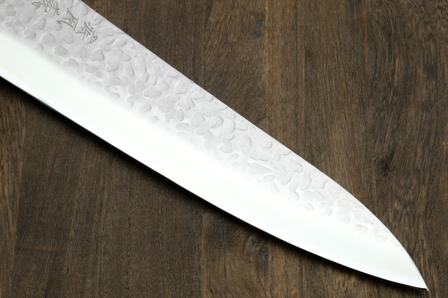 Yoshihiro Super Blue Steel Stainless Clad Hammered Gyuto Chefs Knife Stabilized Handle 240mm 9.5 inch