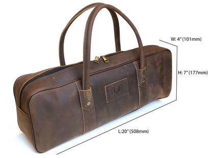Yoshihiro Genuine Natural Leather Knife Culinary Bag (Brown)