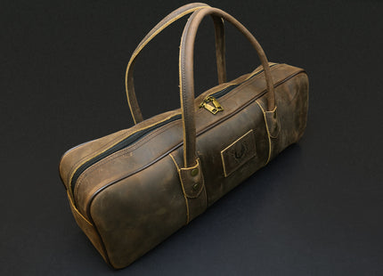 Yoshihiro Genuine Natural Leather Knife Culinary Bag (Brown)
