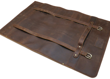 Yoshihiro Hayate Genuine Natural Leather Knife Culinary Roll Storage Bag Case Brown