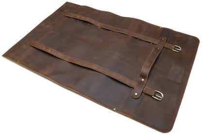 Yoshihiro Hayate Genuine Natural Leather Knife Culinary Roll Storage Bag Case Brown