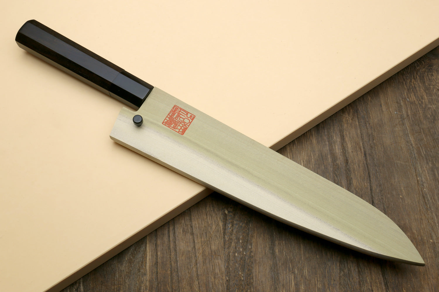 Yoshihiro Kurouchi Black-Forged Blue Steel Stainless Clad Gyuto Chefs Knife (Ebony Handle)