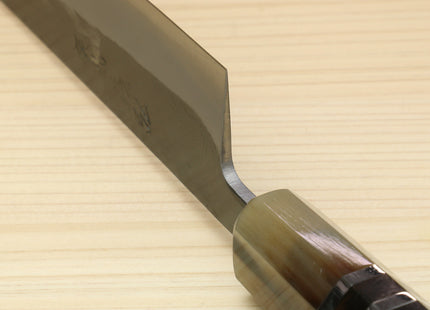 Yoshihiro Kurouchi Black-Forged Blue Steel Stainless Clad Sujihiki Kiritsuke Slicer Knife (Triple Ring Handle) — 9.5" (240mm)