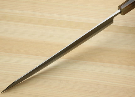 Yoshihiro Kurouchi Black-Forged Blue Steel Stainless Clad Sujihiki Kiritsuke Slicer Knife (Triple Ring Handle) — 9.5" (240mm)