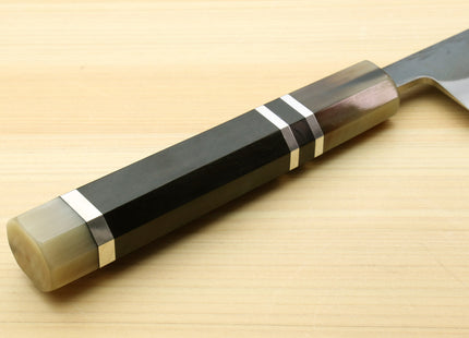 Yoshihiro Kurouchi Black-Forged Blue Steel Stainless Clad Sujihiki Kiritsuke Slicer Knife (Triple Ring Handle) — 9.5" (240mm)