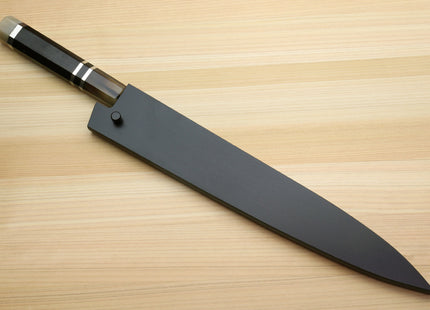 Yoshihiro Kurouchi Black-Forged Blue Steel Stainless Clad Sujihiki Kiritsuke Slicer Knife (Triple Ring Handle) — 9.5" (240mm)