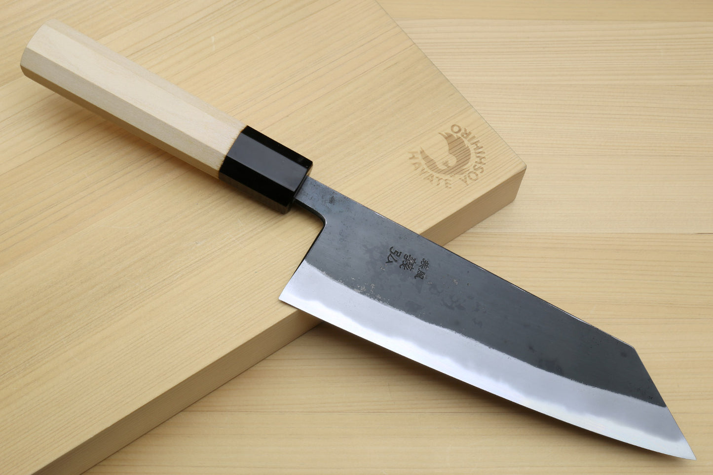 Yoshihiro High Carbon Blue Steel #2 Kurouchi Japanese Kiritsuke Chef Knife with Kaede Handle