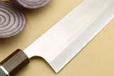 Yoshihiro Hayate ZDP-189 Super High Carbon Stainless Steel Santoku Multipurpose Knife 7" (180mm) Ebony Handle with Sterling Silver Ring Nuri Saya Cover