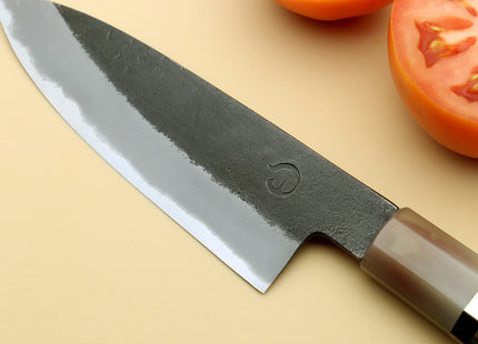 Hayate Hinoura Kurouchi Black-Forged Blue Steel Stainless Clad Paring Knife