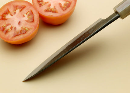 Hayate Hinoura Kurouchi Black-Forged Blue Steel Stainless Clad Paring Knife