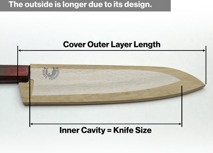 Yoshihiro Magnetic Oak Wood Saya Cover Blade Protector for Gyuto