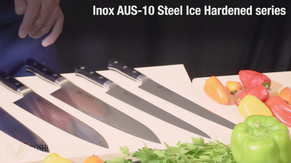 Yoshihiro Inox Stain-resistant Aus-10 Steel Ice Hardened Sujihiki Slicer Chefs Knife