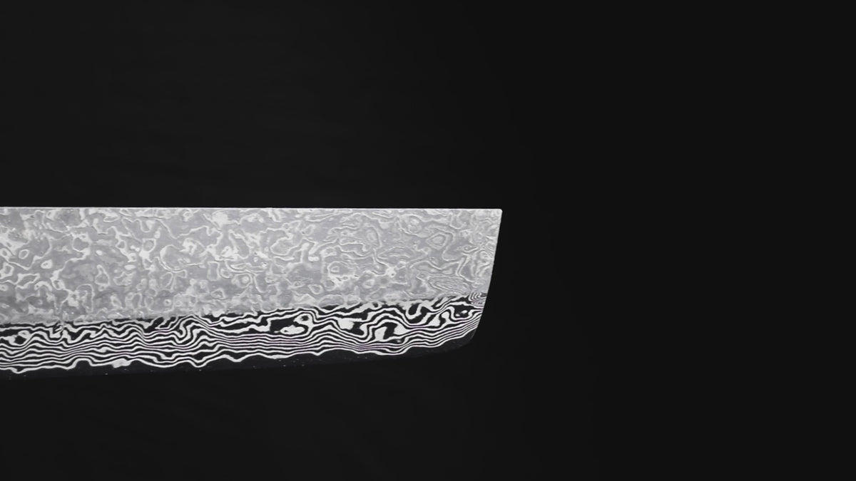 Yoshihiro Black-Forged High Performance SLD Damascus Steel Masashi Nakiri Vegetable knife Ironwood Handle