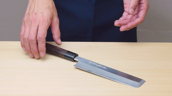 Yoshihiro Kasumi White Steel Edo Usuba Traditional Japanese Vegetable Chopping Chef Knife, Magnolia Handle