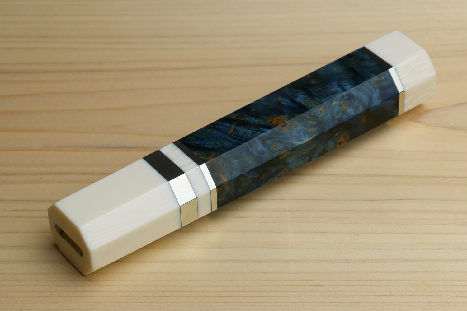 Yoshihiro Ocean Blue Handle with Alternative Ivory White Bolster for Kiritsuke Chef Knife