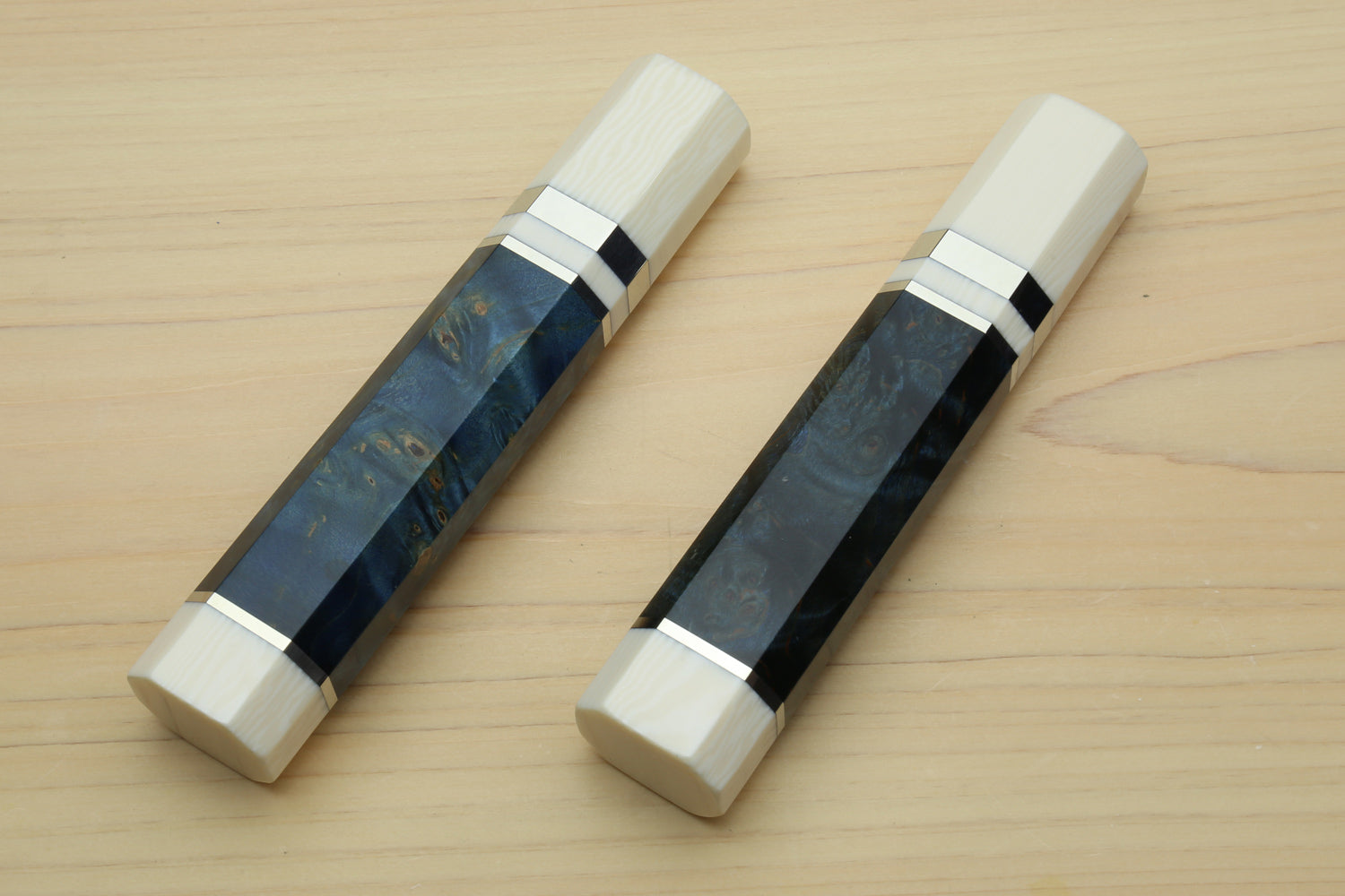 Yoshihiro Ocean Blue Handle with Alternative Ivory White Bolster for Kiritsuke Chef Knife