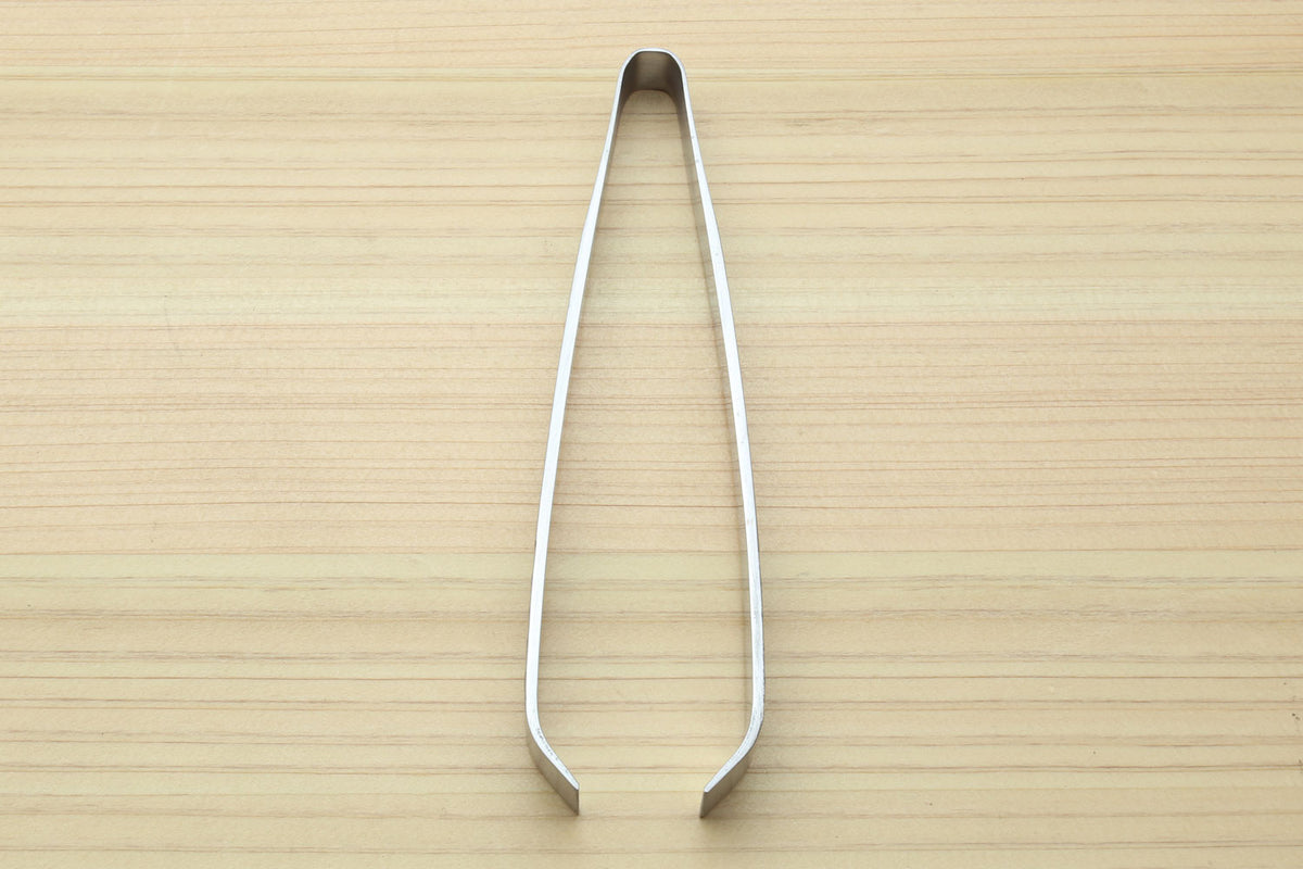 Stainless steel tweezer tool with U-shaped frame, slim pointed ends