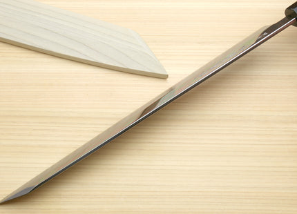 Yoshihiro Aonamiuchi Blue Steel #1 Mirror Polished Yanagi Kiritsuke Sushi Sashimi Japanese Knife Ebony Handle