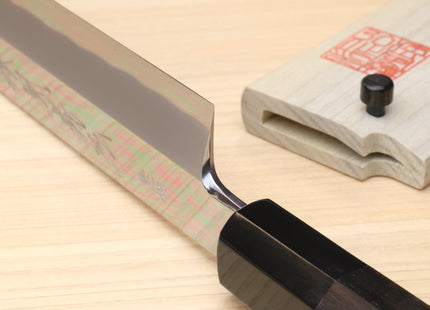 Yoshihiro Aonamiuchi Blue Steel #1 Mirror Polished Yanagi Kiritsuke Sushi Sashimi Japanese Knife Ebony Handle