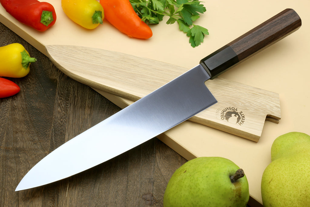 Yoshihiro AUS10 Ice Hardened Stainless Steel Gyuto Japanese Chef Knife Shitan Rosewood Handle