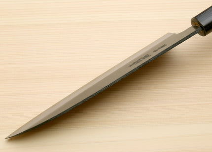Yoshihiro Black Finish Blue Steel #2 Kurouchi Santoku Multipurpose Japanese Chef Knife (D-Shape Shitan Handle)