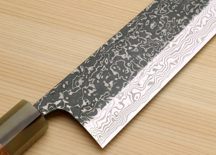 Yoshihiro Black-Forged High Performance SLD Damascus Steel Masashi Nakiri Vegetable knife Ironwood Handle