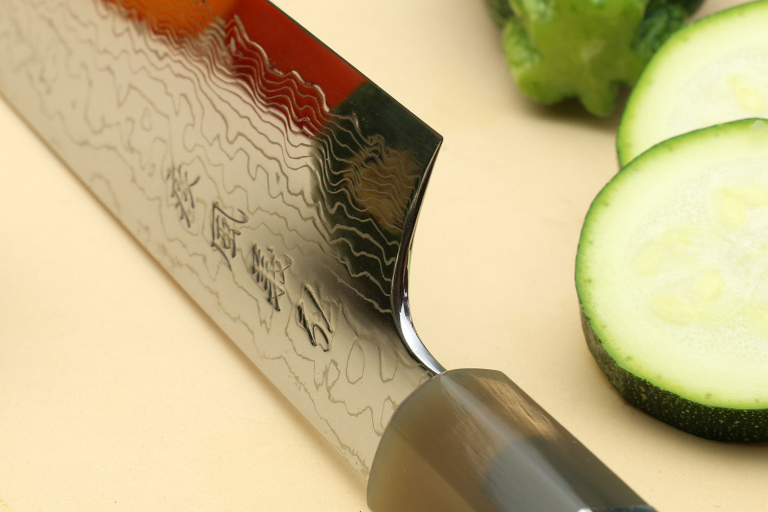 Yoshihiro Damascus SG2 (R2) Semi-Stainless Utility-Kiritsuke Chef Knife, Triple Ring Stabilized Maple Burl Handle