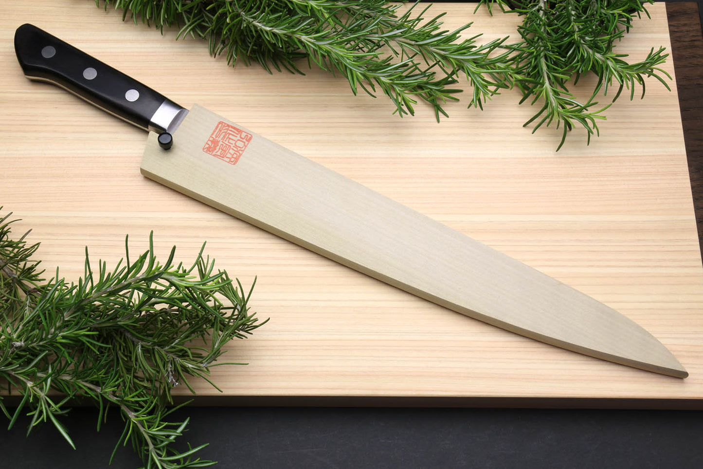 Yoshihiro Ginsan High Carbon Stain Resistant Steel Sujihiki Slicer Japanese Chefs Knife with Saya Cover