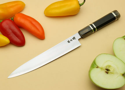 Yoshihiro Ginsan High Carbon Stainless Steel Petty Utility Knife Triple Ring Ebony Handle