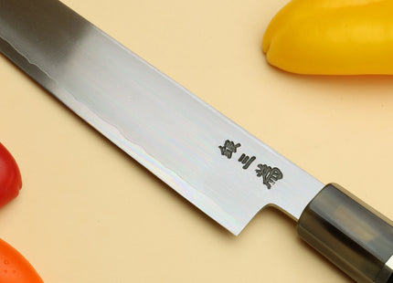 Yoshihiro Ginsan High Carbon Stainless Steel Petty Utility Knife Triple Ring Ebony Handle