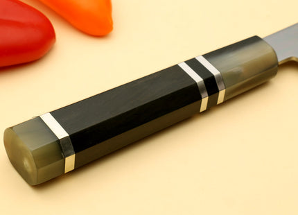 Yoshihiro Ginsan High Carbon Stainless Steel Petty Utility Knife Triple Ring Ebony Handle