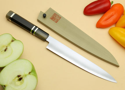 Yoshihiro Ginsan High Carbon Stainless Steel Petty Utility Knife Triple Ring Ebony Handle