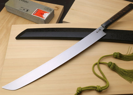 Yoshihiro Ginsan Stain Resistant Steel Maguro Bocho Tuna Knife (Sakimaru Takobiki Style) *Blade Length 390mm 15"