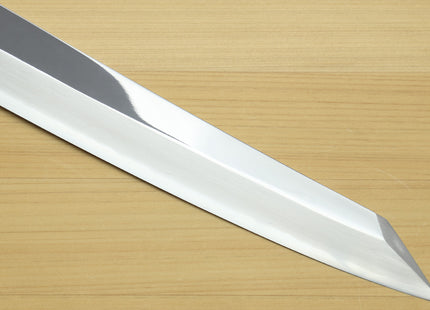 Yoshihiro Gintsuru Ginsan Stainless Steel Yanagi Kiritsuke Mirror Finished Sushi Sashimi Japanese Knife Ebony Handle with Triple Ring Ebony Handle