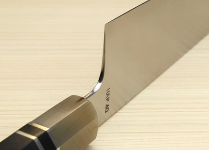 Yoshihiro HAP40 High Speed Stainless Steel Gyuto Chefs Knife Triple Ring Ebony Handle