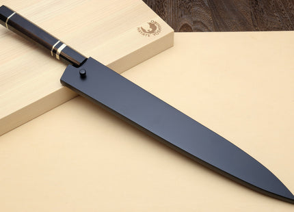 Yoshihiro HAP40 High Speed Stainless Steel Sujihiki-Kiritsuke Slicer Knife Triple Nickel Silver Ring and Ebony Handle