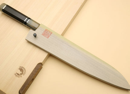 Yoshihiro Hayate ZDP-189 Super High Carbon Stainless Steel Damascus Gyuto Chef Knife Octagonal Ebony Wood Handle with Triple Ring