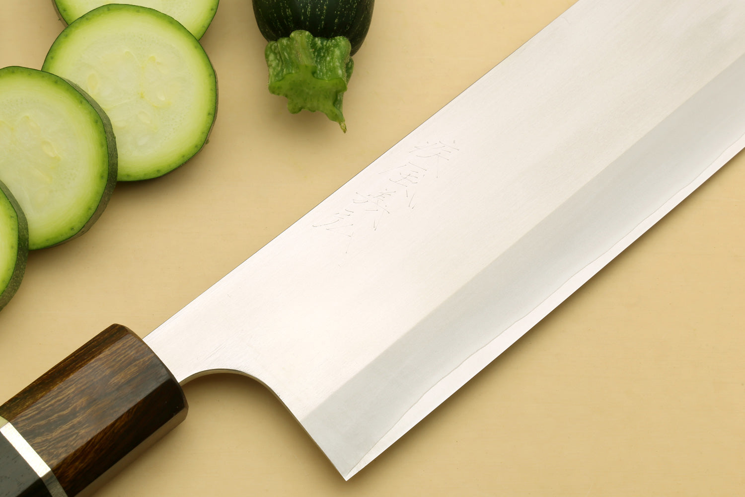 Yoshihiro Hayate ZDP-189 Super High Carbon Stainless Steel Nakiri Vegetable Chef Knife 7" (180mm) Premium Ebony wood Handle with Sterling Silver Nuri Saya Cover