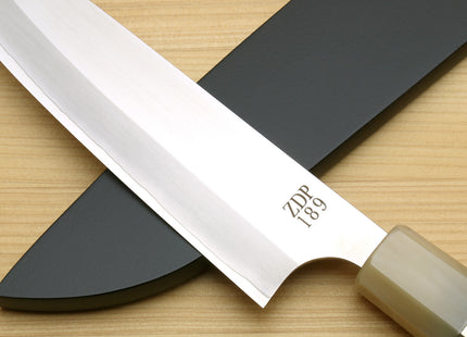 Yoshihiro Hayate ZDP-189 Super High Carbon Stainless Steel Petty Utility Chefs Knife Octagonal Ebony wood Handle with Triple ring