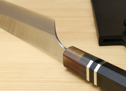 Yoshihiro Hayate ZDP-189 Super High Carbon Stainless Steel Petty Utility Chefs Knife Octagonal Ebony wood Handle with Triple ring