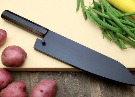 Yoshihiro High Carbon Blue Steel #2 Kurouchi Gyuto Japanese Multipurpose Knife with Ebony Wood Handle