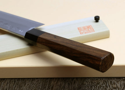 Yoshihiro Hongasumi Blue Steel Edo Usuba Traditional Japanese Vegetable Chopping Chef Knife, Rosewood Handle